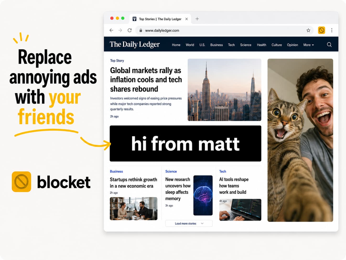 Replace annoying ads with your friends