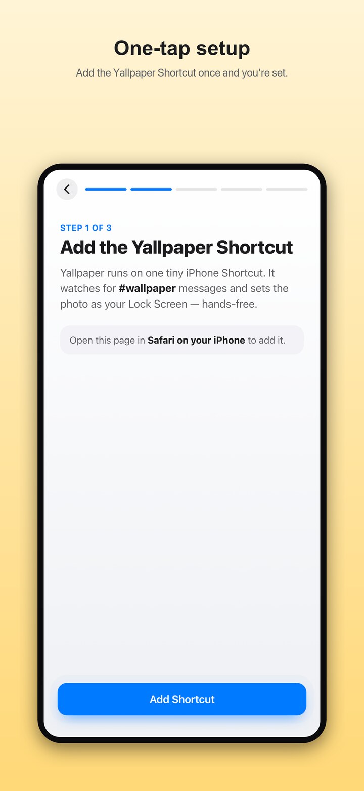Add the Yallpaper Shortcut